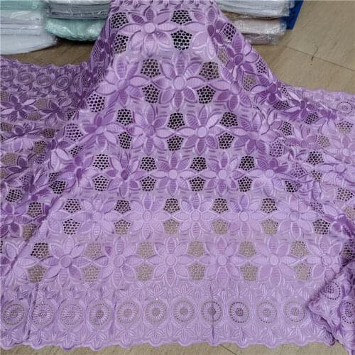 5 yard Swiss lace fabric 2020 latest heavy beaded embroidery African cotton fabrics Swiss voile lace popular Dubai style 7L09055