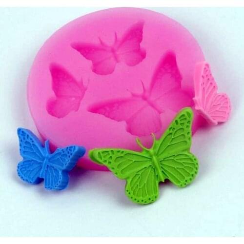 3 Holes Beautiful Butterfly Shaped Silicone Mold Chocolate Ice Cream Making Tools Cake Decoration Mold