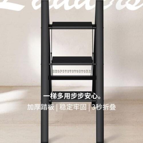 Ladder Household Folding Multifunctional Indoor Dual Purpose Thickened Three Step Telescopic Aluminum Alloy Four Step Ladder Her