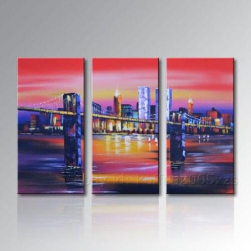 Modern Wall Art Bridge Palette Knife Oil Painting On Canvas (No frame)