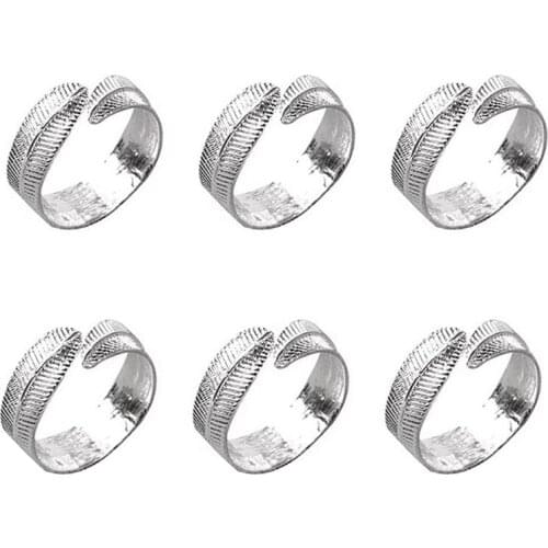 6Pcs Alloy Leaf Modern Meal Buckle Cloth Ring Hotel Model Room Napkin Buckle Restaurant Creative Tableware