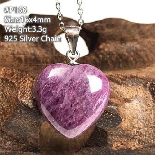 Top Natural Ruby Zoisite Tumbled Crystal Pendant Jewelry For Women Men Heart 925 Silver Chain Luck Beads Stone Gemstone AAAAA