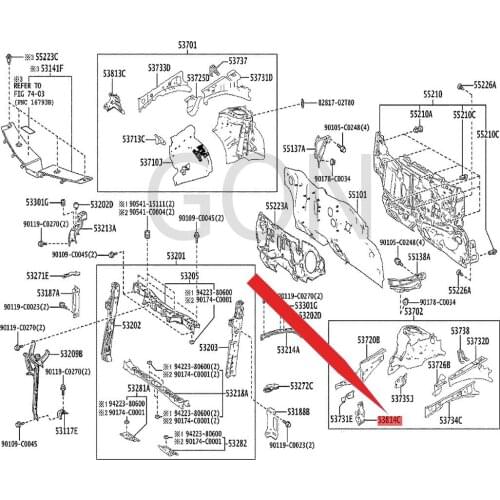 Left front fender extension 2014-Toy ota LEV IN fender bracket (L) shock-absorbing package upper front fender bracket L