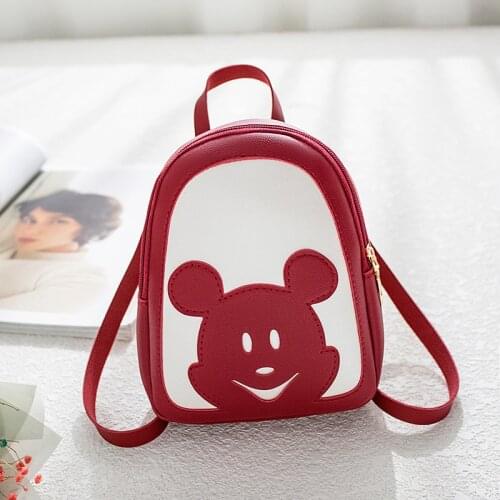 Disney Mickey mouse lady shoulder bag women Backpack PU cartoon outdoor travel backpack waterproof new shopping bag handbag