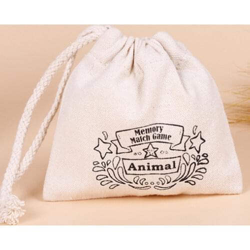 100pcs Printing Logo Canvas Drawstring Bag Travel Drawstring Pouch Pure Cotton Cloth Bags Storage Bag For Christmas Gift Package