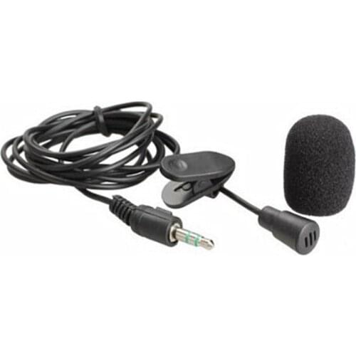 3.5mm Microphone Clip on Collar Tie Mobile Phone Lavalier Microphone Mic for ios Android Cell Phone Laptop Tablet Recording