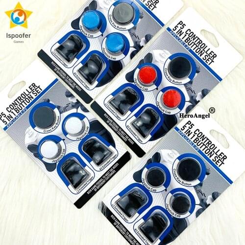 5 IN 1 Analog Thumb Grip Stick Joystick Caps Thumb Stick Grip Cap Joystick Cover L2 R2 Button Trigger Extenders For PS5 Gamepad