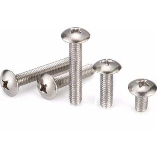 50Pcs M3*5/6/8/10/12/16/20/25/30mm 304 Stainless Steel Cross Recessed Pan Head PM Screws Phillips Screws Choose