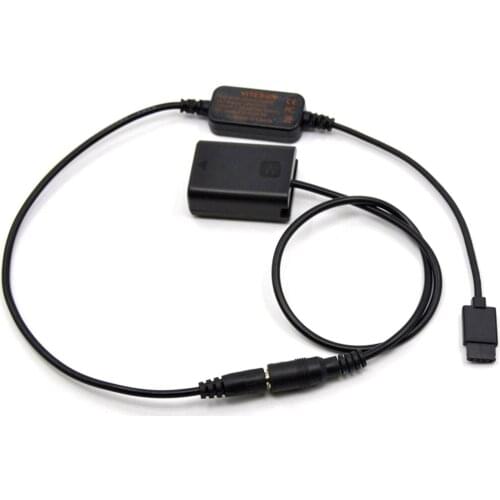 NP-FW50 dummy Battery Converter DC Coupler+Adapter Cable for DJI Ronin-S to Supply Power for Sony A6300 A6500 A7S R2 M2 ZV-E10