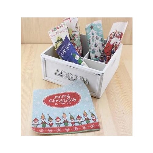 ZY Promotion! 6pcs Merry Christmas Tree Santa Claus Printed Cotton Linen Fabric canvas Cartoon fabric telas Patchwork tissue