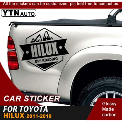 Tail Door Car Decal For Toyota Hilux Vigo Revo 2011-2019 Rear Trunk Mountain Off Road Graphic Vinyl Cool Car Sticker Accessories