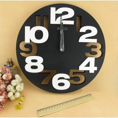 Big Number 3D Round Wall Clock Digital Large Decorative Modern Design Brief Simple Cheap Mural Kitchen Wall Watch Gifts Z112