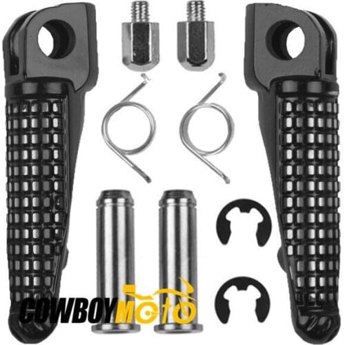 Black Front Footrests Foot Pegs For Kawasaki Ninja ZX10R 2004-2013 ZX636 2003-2006 ZX6R 2003-2013 ZX9R 1998-2003 Z1000 2007-2013