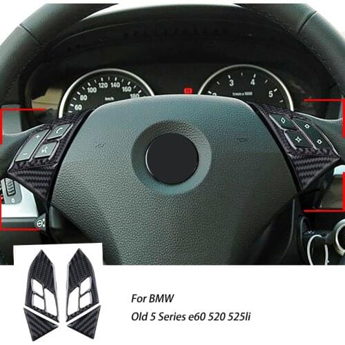 Car steering wheel carbon fiber button frame decoration supplies For BMW old 5 series e60 520 525li auto supplies accessories