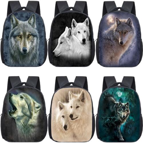 3D Howling Wolf Children Backpack Kids Animal Panda School Bags for Boys Girls Rucksack Cute kindergarten Bags Bookbag Mochila