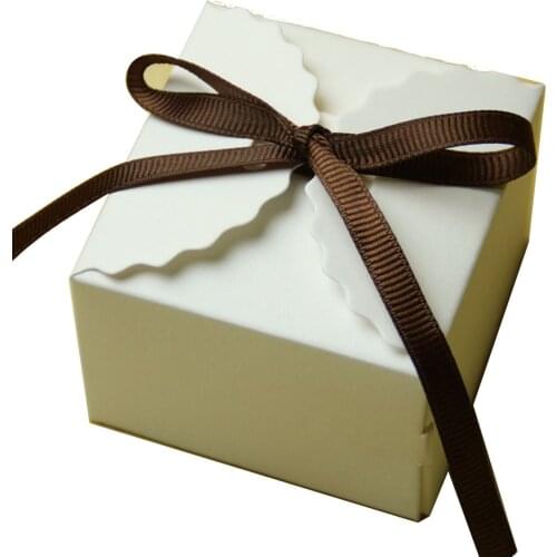 DIY Wavy Lines Baby Shown Candy Boxes Wedding Party Favor Candy Box And Gift With Ribbons Wedding Party Decoration