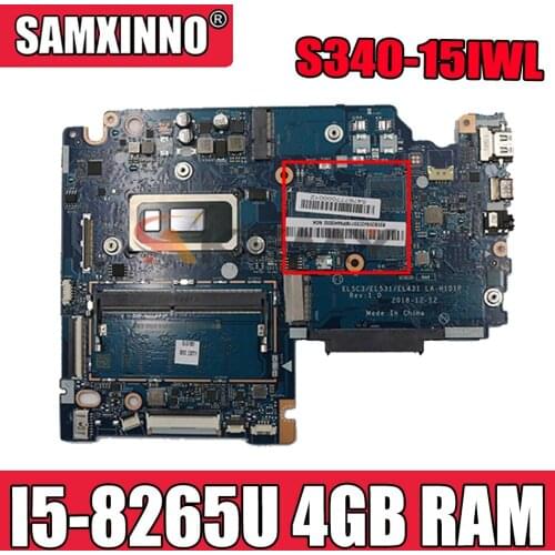 For Lenovo S340-15IWL S340-14IWL laptop motherboard EL5C3 / EL531 / EL431 LA-H101P has CPU I5 8265U 4GB RAM tested OK Mainboard
