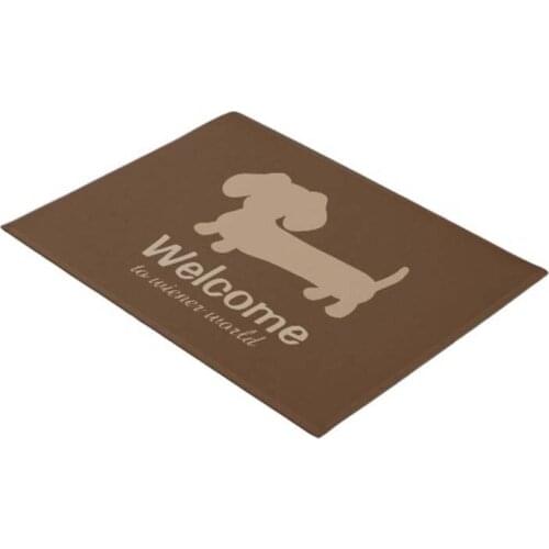Welcome to Wiener Dog World Front Door mat Home Decoration Entry Non-slip Door Mat Rubber Washable Floor