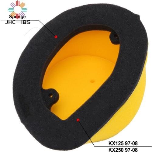 Motorcycle Dual Foam Layer Sponge Air Cleaner Filter For kawasaki KX125 KX250 KX 125 250 1997 1998 1999 2000 2001 2002 2003-2008