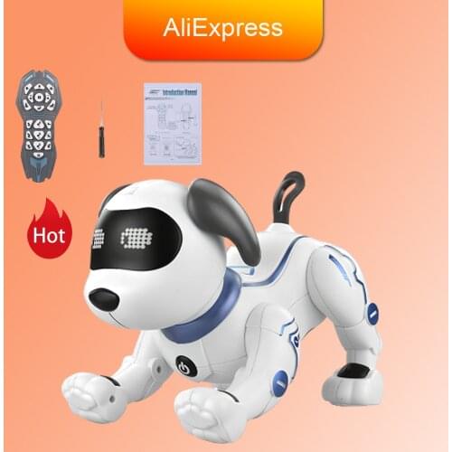 LE NENG TOYS K16A RC Robot Dog Remote Control Toys Electronic Pets Stunt Dog Voice Touch-sense Music Song Toy for Children 2020