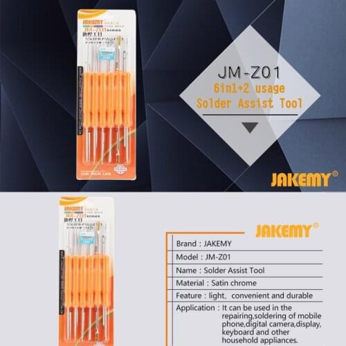 JAKEMY Z01 Wholesale 6 IN 1 Portable Soldering Tools for Wire Soldering Welding Phone Computer Electronics DIY Repair