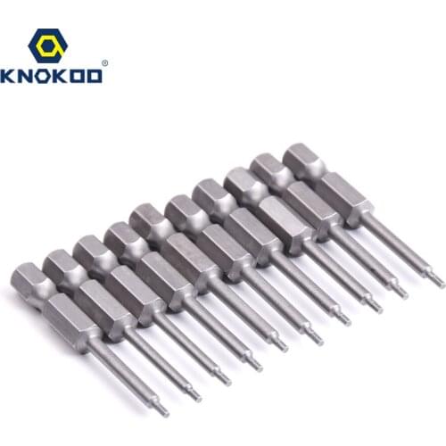 KNOKOO 10pcs/lot HEX6.35 Shank Screwdriver Drill Bit 50MM Length Screw Driver Bits S1/4 HEX Head Driver Bits