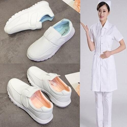 LNDHSLY 2020 Ladys vulcanized shoes, buckle belt, student nurse working shoes, comfortable and soft ladys little white shoes