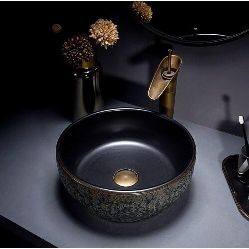 Small family ceramic table basin 35cm small size wash basin RETRO art wash basin creative single basin household