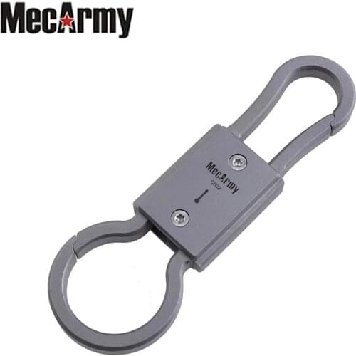 MecArmy CH22 Vintage TC4 Titanium Two-way carabiner Keyring anti-corrosion, anti-rust Double Sided Keyring for Everyday Carry
