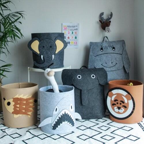 Cute Kid Toy Organizer Foldable Clothes Socks Container Snacks Sundries Space-Savin Storage Basket Dirty Laundry Bag Accessories