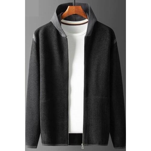 New Arrival Fashion Autumn Winter Men Loose Casual Youth Hooded Cardigan Computer Knitted Thick Sweater Coat Plus Size M-3XL 4XL