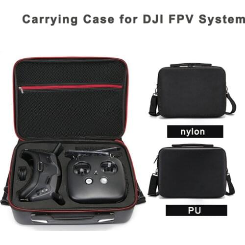 Portable Travel Carrying Case for DJI FPV System Air Unit FPV Goggles Combo PU Cover Handbag with Shoulder Strap Waterproof Bag