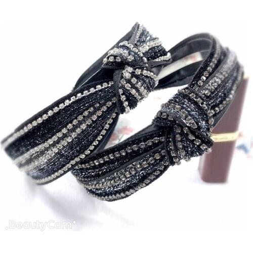 Headbands For Women Girls Korean Wide Zircon Hair Bands Accessories Fashion Knot Adult Diademas Bandeau Cheveux Wholesale