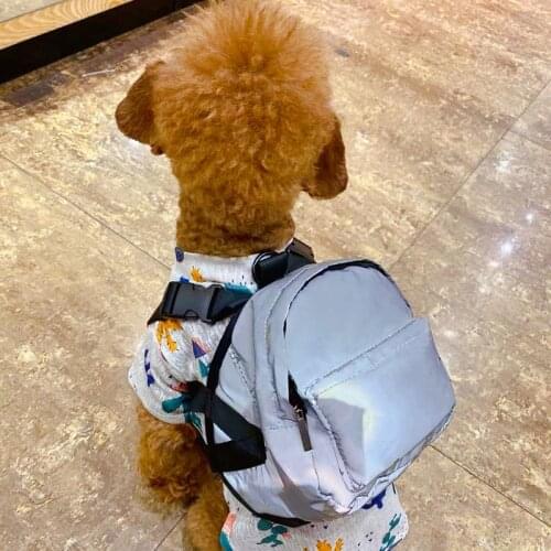 Reflective Pet Dog Harness Backpack Adjustable Frenchie School Bag Pet Carrier Bags PDZL09