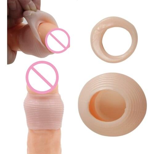 Silicone Foreskin Correction Sleeve Sex Penis Extender Cock Ring Glans Guard Protection Rings Sex Toys for Men Delay Ejaculation