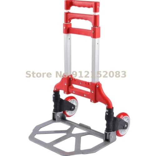 Folding Luggage Trolley Household Shopping Portable Trolley Cart Express Handling Supermarket Unloading Aluminum Alloy Small Tro