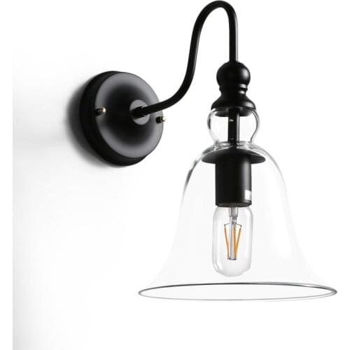 Style Loft Industrial Retro Wall Lamp LED Iron Vintage Wall Light Fixture Bedroom Glass Antique Arm Sconce Stairway Lighting