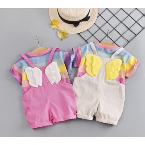 2020 Summer Infant Clothing For Baby Girls Boys Clothes Sets wing Baby Clothing Overalls Outfit Suit Newborn Clothes 9 12 Month