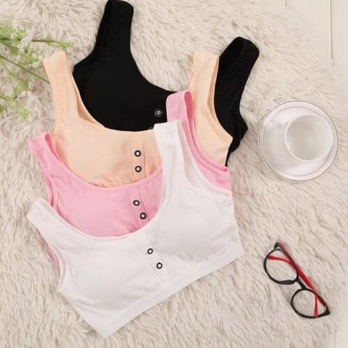 Training Bra Kids Girls Soft Cotton Underwear Teen Sports Bra with Chest Pad Puberty Children Underclothes Bra Girls Underwear