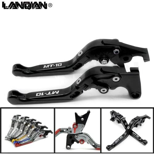 High Quality For YAMAHA MT 10 MT10 2016 Motorcycle Accessories Folding Extendable Brake Clutch Levers With MT-10 LOGO MT-10