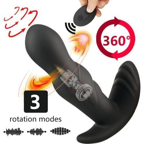 Adult Toy Prostate Massager Rotating Anal Vibrator Silicone Male Butt Plug Anus Vibrating Sex Toy For Men G-Spot Stimulation