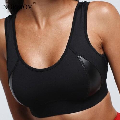 NORMOV 2Color Fashion Women Bra Sports Bra For Fitness Bra Push Up Tops Gym Fitness Women Black Padded Sports Bras