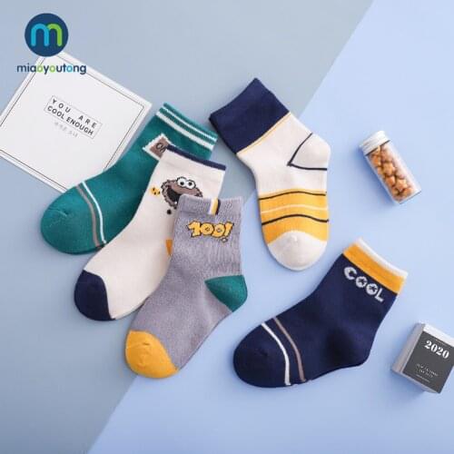 10 Pcs/Lot Cool Autumn Cotton Knit Baby Girl Socks For Children Kids Boy Childrens Warm Socks With Inscriptions Miaoyoutong