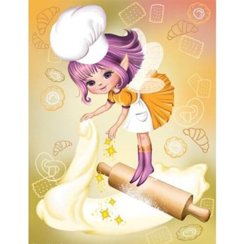 5d Diy square,round Diamond Painting Cross Stitch kit -Chef girl- 3d Embroidery Needlework Illustration Rhinestone Mosaic