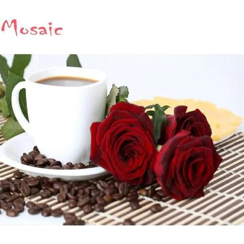 Full square/ round drill Diy 5d diamond painting "coffee flower" 3D diamond cross stitch new arrival mosaic diamond embroidery