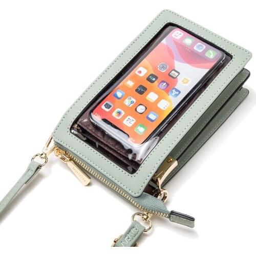 Brand Design Cellphone Wallet for Women Small Shoulder Bag Touch Creen Phone Pocket Mini Leather Crossbody Hand Bags Lady Purse