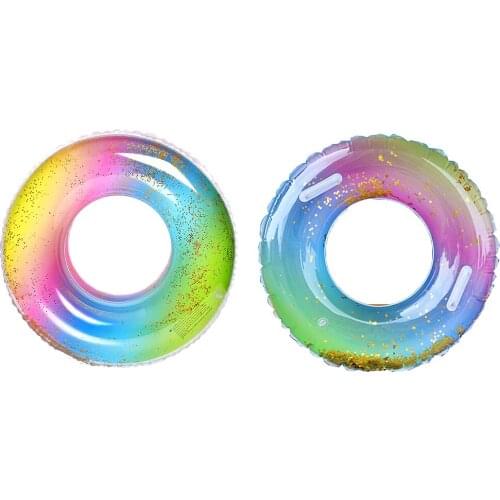 Kids Swimming Tube Glitter Inflatable Children Swim Ring Sparkle Portable Pool Tube 2021 new dropshipping