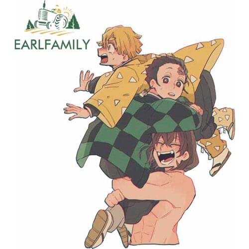 EARLFAMILY 13cm x 9.9cm For Demon Slayer Car Stickers Waterproof Fine Decal Vinyl Material Scratch-Proof Decals Decoration