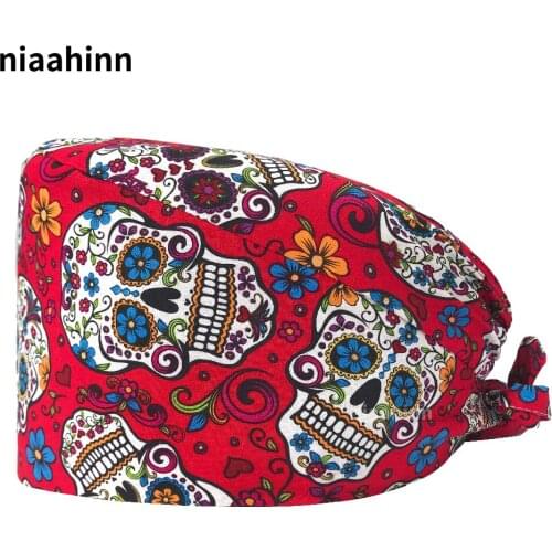 Pet Grooming Surgical Caps Medical Dental Salon Doctor Nursing Caps Male and Female Cotton Multi-purpose Adjustable Medical Hats