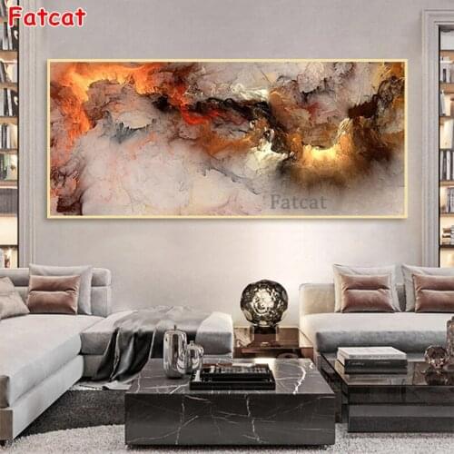 Full drill square Crystal Paintings Abstract art, colorful golden clouds Diamond Embroidery Full round diamond painting PP2668